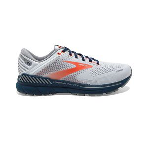 Brooks Adrenaline GTS 22 Mens Road Running Shoes Grey/Blue/Orange | USA-RKT789306